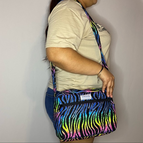 Rainbow Zebra Print Shoulder Purse-100% Durable Cotton - Picture 8 of 8